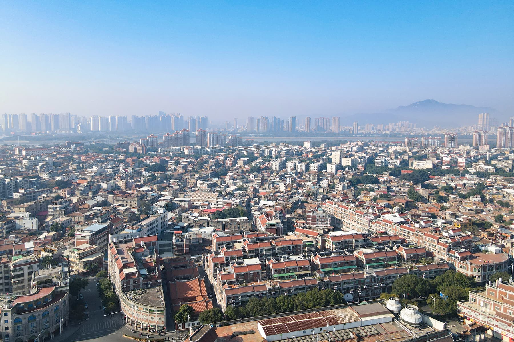 Historic and contemporary urban fabric in Quanzhou